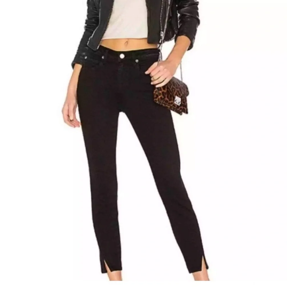 AMO X REVOLVE HIGH RISE TWIST SKINNY JEANS SIZE 28 black magic